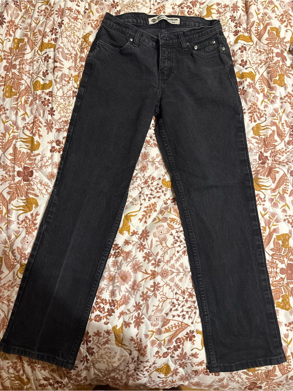 Vintage Harley Davidson black straight leg jeans